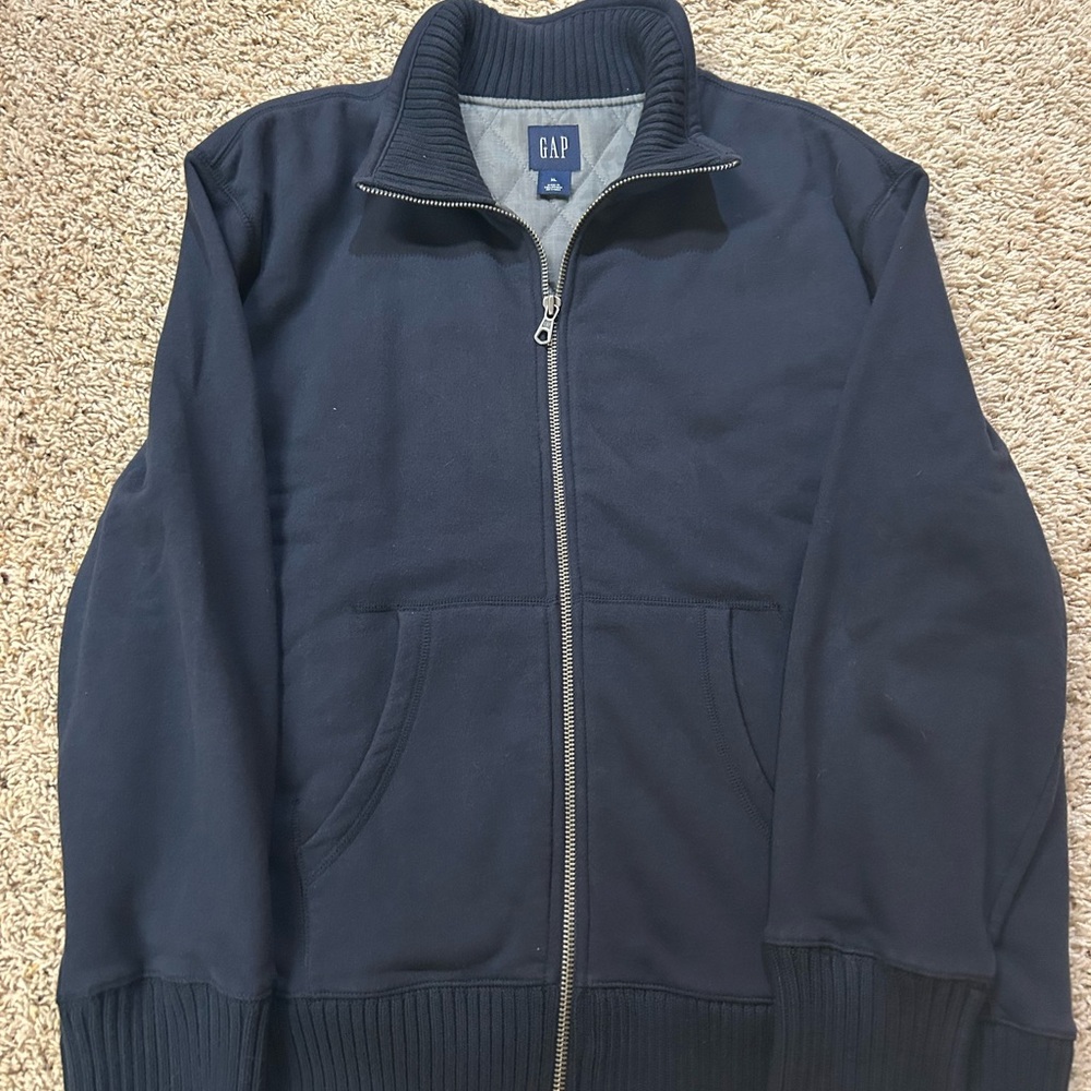 GAP Men's Dark Blue Zip-Up Sweater